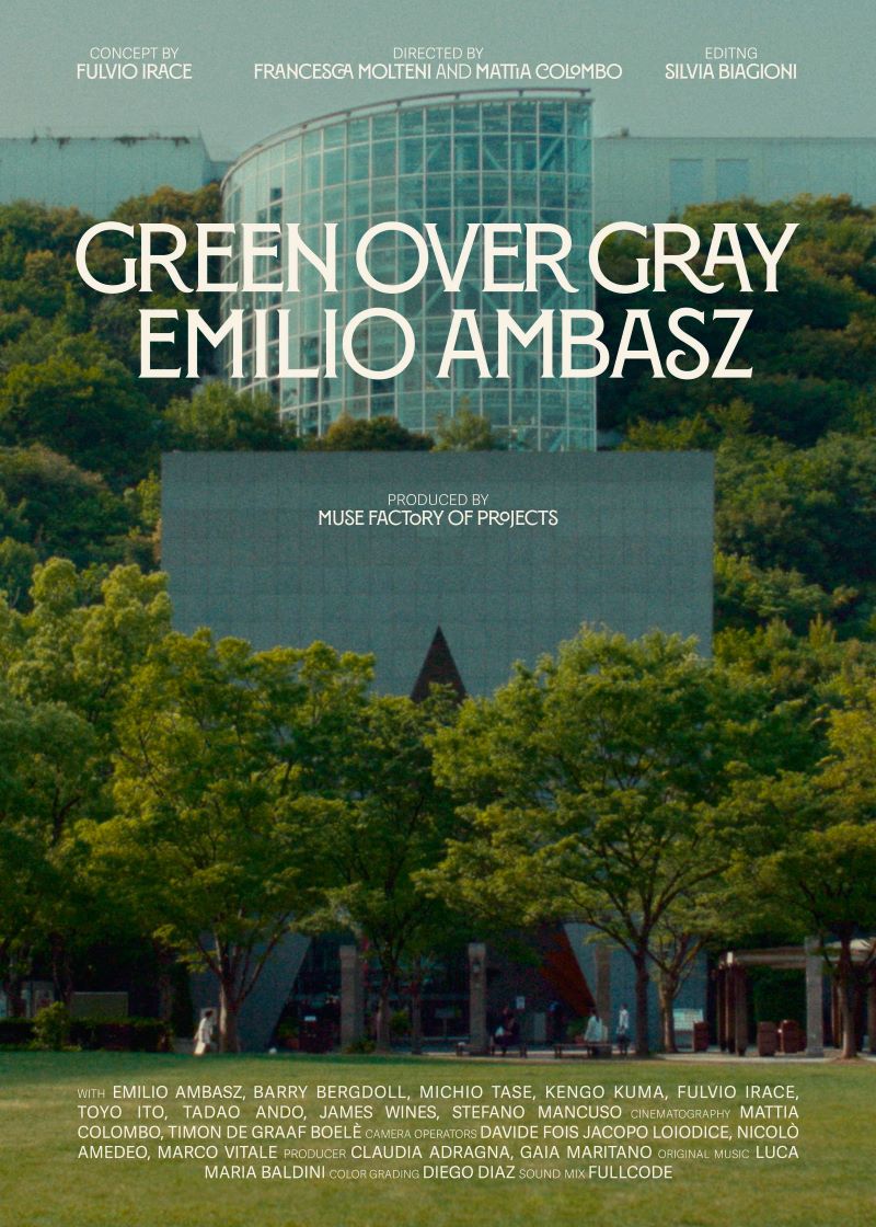 POSTER GREEN OVER GRAY. EMILIO AMBASZ