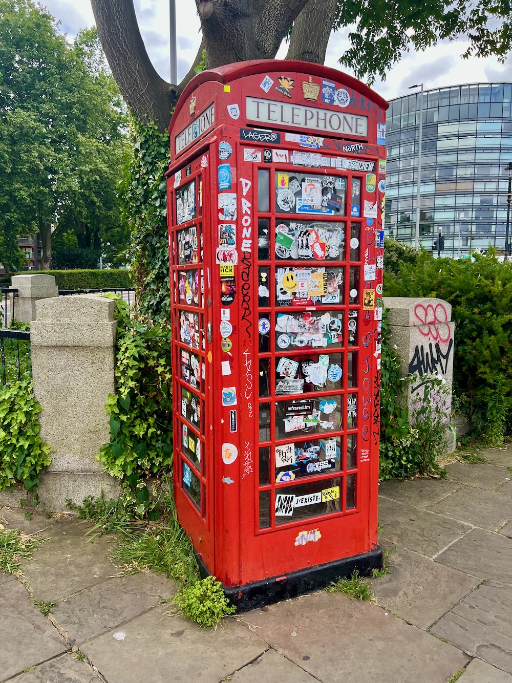 Red Telephone Box on the South Bank in London